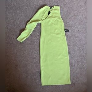 Lime knit midi dress